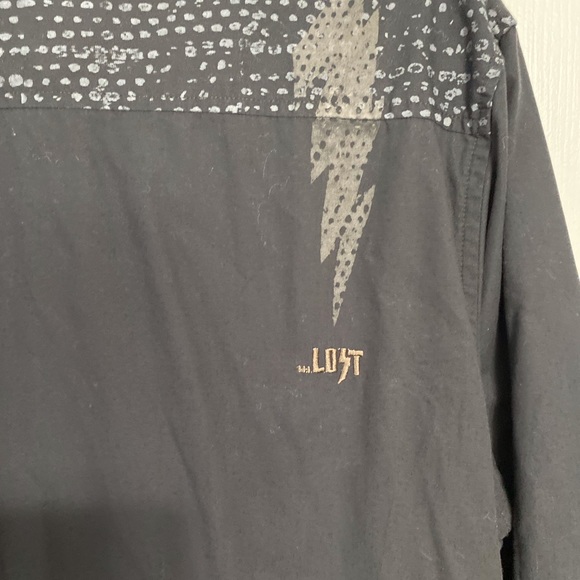 Lost Enterprises Long Sleeved Button Up Shirt Men’s Size Large Black - Picture 6 of 6